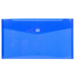 Busta a tasca con chiusura in velcro - PPL - 24 x 32 cm - blu/trasparente - Exacompta
