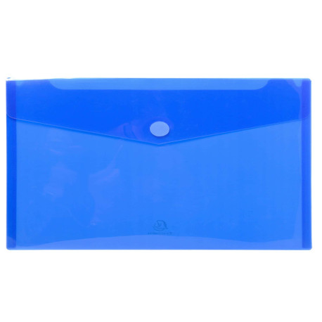 Busta a tasca con chiusura in velcro - PPL - 24 x 32 cm - blu/trasparente - Exacompta