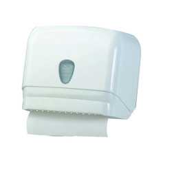 Dispenser per asciugamani in rotolo/fogli - 30x19,5x25,1 cm - plastica - bianco - Mar Plast