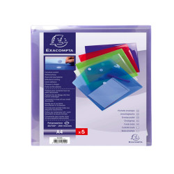 Busta a tasca con chiusura in velcro - PPL - 24 x 32 cm - colori assortiti - Exacompta
