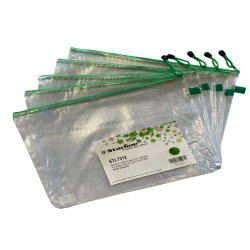 Busta a rete con cerniera verde - PVC - 31,2 x 41,2 cm - trasparente - Starline