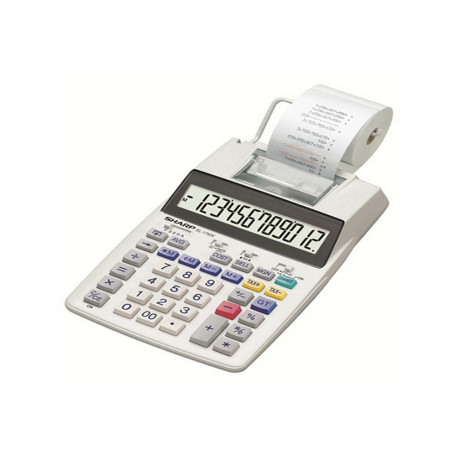 Calcolatrice da tavolo scrivente EL1750V - 150x230x51,5 mm - 12 cifre - Bianco - Sharp - EL1750V