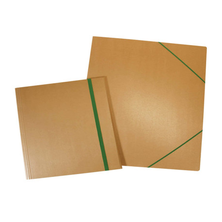 Cartella 3 lembi con elastico Eco - 35 x 50 cm - dorso variabile - cartoncino - avana - Starline