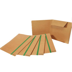 Cartella 3 lembi con elastico piatto - 25 x 35 cm - dorso variabile - cartoncino - avana - Starline