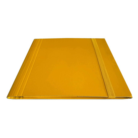 Cartella 3 lembi con elastico piatto - A4 - dorso variabile - giallo - Starline