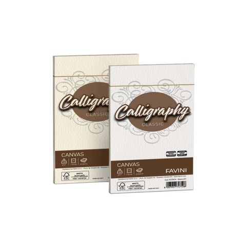 Busta Calligraphy Canvas - 110 x 220 mm - 100 gr - bianco 01 - Favini - conf. 25 pezzi