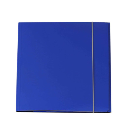 Cartella 3 lembi con elastico Queen - A4 - dorso variabile - cartone plastificato - blu - Starline