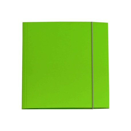 Cartella 3 lembi con elastico Queen - A4 - dorso variabile - cartone plastificato - verde prato - Starline
