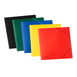 Cartellla 3 lembi con elastico angolare ECO - 24 x 32 cm - PP - colori assortiti - Starline
