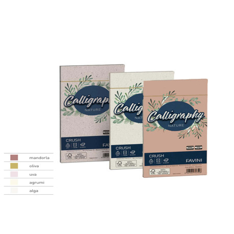 Busta Calligraphy Nature Crush - 110 x 220 mm - 100 gr - giallo agrumi - Favini - conf. 25 pezzi