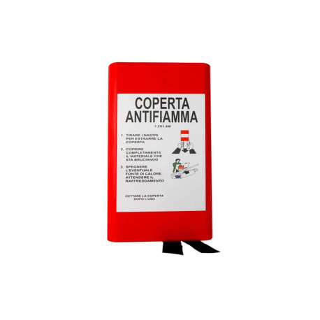 Coperta Antifiamma 120x180 cm Certificata EN1869 in Contenitore Rigido