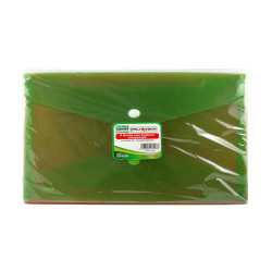 Busta con bottone - 24 x 18,5 cm - PP - colori assortiti fluo - Lebez - conf. 5 pezzi