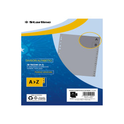 Divisori alfabetici 20 tacche - A4 - PP - grigio - Starline