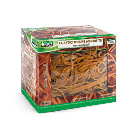 Elastici - misure assortite - 500 gr - caucciù - avana - Lebez