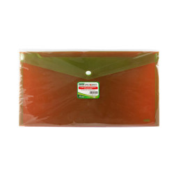 Busta con bottone - 33,5 x 23.5 cm - PP - colori assortiti fluo - Lebez - conf. 3 pezzi