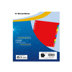 Divisori neutri 12 tacche - A4 - PP - colori assortiti - Starline