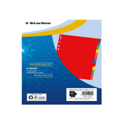 Divisori neutri 12 tacche - A4 Maxi - PP - colori assortiti - Starline