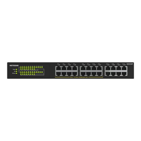 NETGEAR GS324P - Switch - unmanaged - 16 x 10/100/1000 (PoE+) + 8 x 10/100/1000 - desktop, montabile su rack - PoE+ (190 W)
