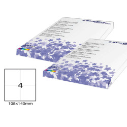 Etichette adesive - in carta - permanenti - 105 x 140 mm - 4 et/fg - 100 fogli - bianco - Starline