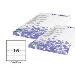 Etichette adesive - in carta - permanenti - 105 x 36 mm - 16 et/fg - 100 fogli - bianco - Starline