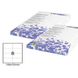Etichette adesive - in carta - permanenti - 105 x 72 mm - 8 et/fg - 100 fogli - bianco - Starline