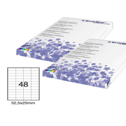 Etichette adesive - in carta - permanenti - 52,5 x 25 mm - 48 et/fg - 100 fogli - bianco - Starline