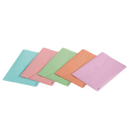 Busta con bottone Pastel - A4 - PP - colori assortiti - Favorit