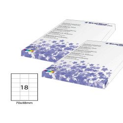 Etichette adesive - in carta - permanenti - 70 x 48 mm - 18 et/fg - 100 fogli - bianco - Starline