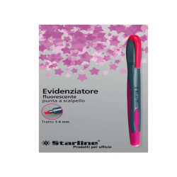 Evidenziatore a penna - punta scalpello - tratto da 1,0-4,0mm - fucsia - Starline