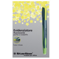 Evidenziatore a penna - punta scalpello - tratto da 1,0-4,0mm - giallo - Starline