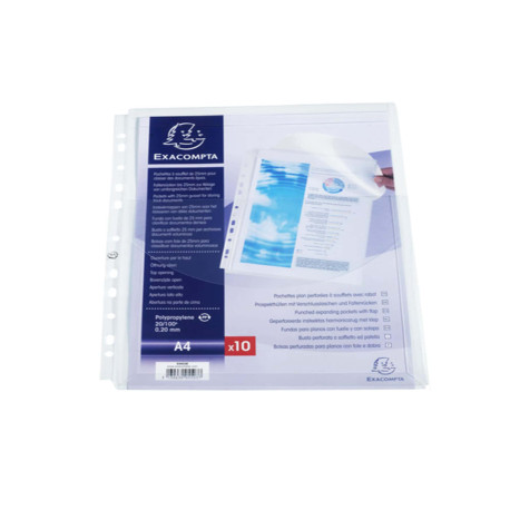 Busta forata 5503E - c/soffietto e patella - liscia - A4 - PPL - Exacompta - conf. 10 pezzi