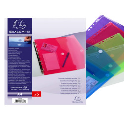 Busta forata con chiusura in velcro - PPL - 24 x 32 cm - colori assortiti - Exacompta
