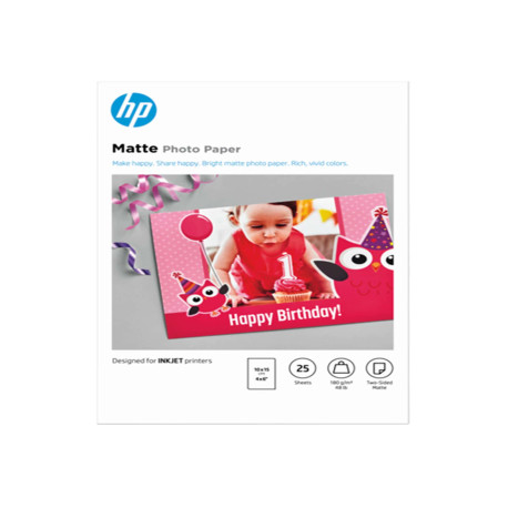 Hp - Carta fotografica opaca originale Hp 25 fogli - 10 x 15 cm - 7HF70A