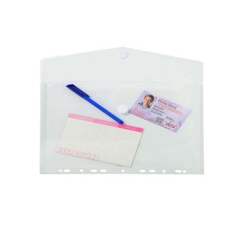 Busta forata con chiusura in velcro - PPL - 24 x 32 cm - trasparente - Exacompta