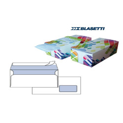 Busta Mailpack - con finestra - strip adesivo - 11 x 23 cm - 90 gr - bianco - Blasetti - dispenser 150 pezzi
