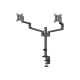 Neomounts DS60-425BL2 - Kit montaggio (braccio snodato) - video full-motion - per 2 monitor - acciaio - nero - dimensione scher