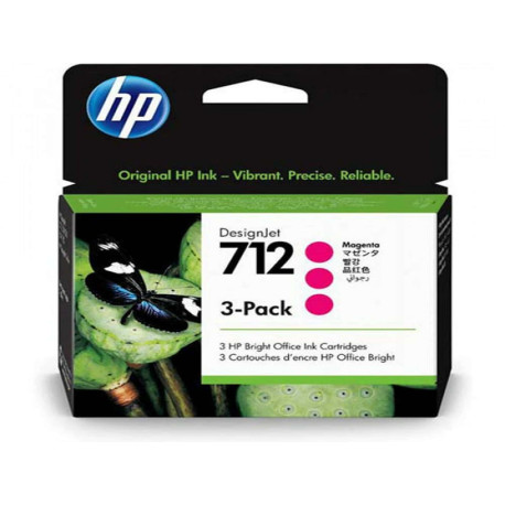 Hp - Conf. 3 Cartucce ink originale - 712 - Magenta - 3ED78A - 29 ml cad