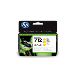 Hp - Conf. 3 Cartucce ink originale- 712 - Giallo - 3ED79A - 29 ml cad