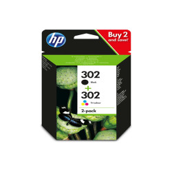 Hp - Confezione 2 cartucce  originale- Hp 302 - C/M/Y/K - X4D37AE - C/M/Y 165 pag / K 190 pag