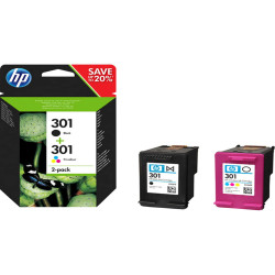 Hp - Confezione 2 cartucce ink originale - 301 - C/M/Y/K - N9J72AE - C/M/Y 165 pag / K 190 pag