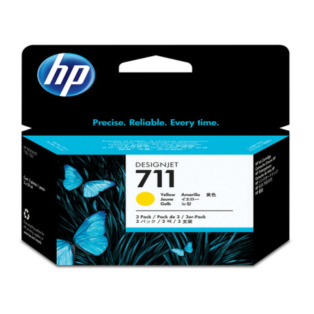 Hp - Confezione 3 cartucce ink originale - 711 - Giallo - CZ136A - 29ml cad