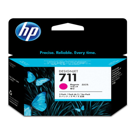 Hp - Confezione 3 cartucce ink originale - 711 - Magenta - CZ135A - 29ml cad