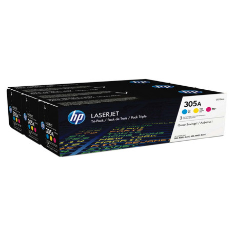 Hp - Confezione 3 Toner originale - 305A - C/M/Y - CF370AM - 2.600 pag cad