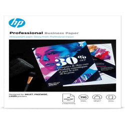 Hp - Confezione da 150 fogli carta professionale lucida HP per getto d'inchiostro A4 - 3VK91A