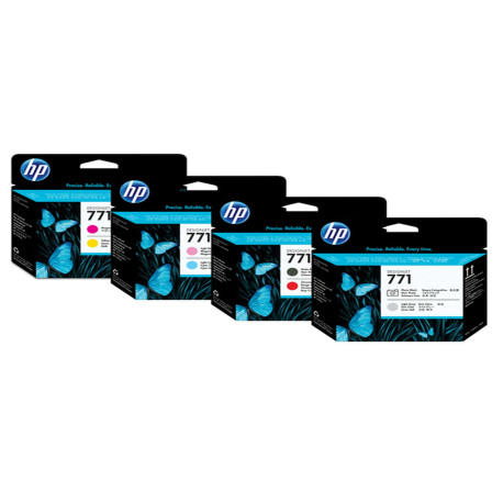 Hp - Testina di stampa originale - 771 - Nero opaco / Rosso cromatico - CE017A - 775 pag