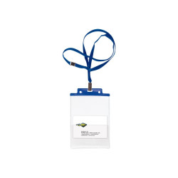 SEI PASS 6 ST - P - Porta biglietto da visita - per A6, 100 x 150 mm - cordino - blu, cristallo (pacchetto di 10)