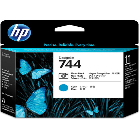 Hp - Testina originale - 744 - Nero fotografico / Ciano - F9J86A - 4ml/cad
