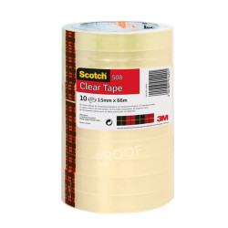 Nastro adesivo 508 - 15 mm x 66 m - PP - trasparente - Scotch - torre 10 rotoli