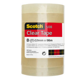Nastro adesivo 508 - 19 mm x 66 m - PP - trasparente - Scotch - torre 8 rotoli