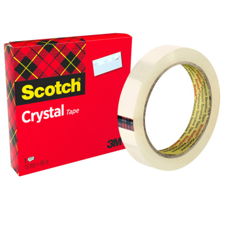 Nastro adesivo Crystal 600 - 19 mm x 66 m - acrilico - trasparente - Scotch